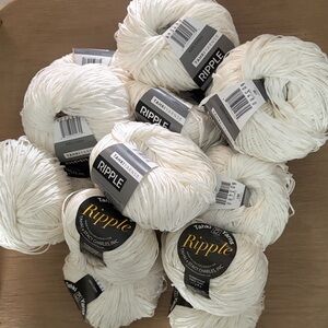 NWT Tahki Yarns Ripple Color 001 White Cotton Italian Yarn - 18 Skeins